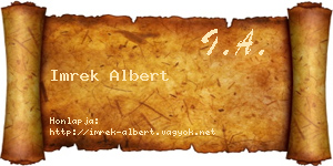 Imrek Albert névjegykártya