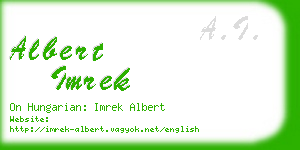 albert imrek business card